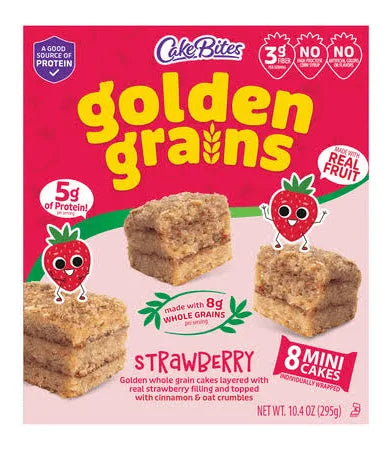 CakeBites Golden Grains Strawberry, 8 Mini Cakes, 10.4oz