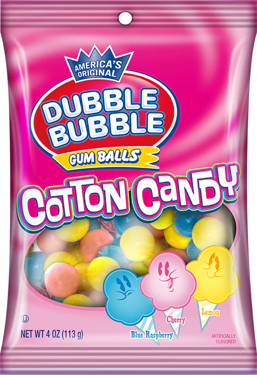 Dubble Bubble Cotton Candy Gumballs, 3.3 oz.