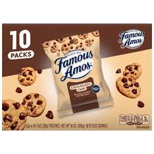 Famous Amos Original Recipe Chocolate Chip Bite-Size Cookies, 10 Pack Box, 10 oz