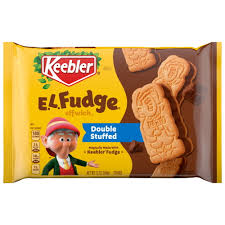 Keebler E.L. Fudge Double Stuffed Elfwich Cookies, Sandwich Cookies Stuffed with Crème Filling, 12 oz