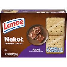 Lance Nekot Fudge Flavored Sandwich Cookies, 6.8-oz. Boxes
