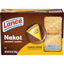 Lance Nekot Lemon Creme Sandwich Cookies, 6 Individually Wrapped 4 ct. Packs