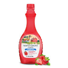 Maple Grove Farms Sugar Free Strawberry Syrup, Low Calorie Syrup, 24 oz Bottle