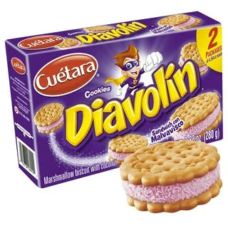 Cuétara Diavolin Marshmallow Sandwich 9.88 oz (280 g), 2 Packages of 4.94 oz.