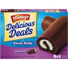 Mrs. Freshley's Swiss Rolls, 8-ct. Packs