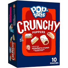 Pop-Tarts Crunchy Poppers Frosted Strawberry Crunch Filled Snack Pieces, Shelf-Stable, Ready-to-Eat, Instant, 10 Count Box