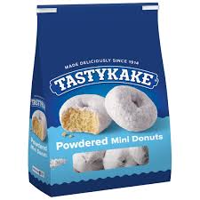 Tastykake Powdered Sugar Mini Donuts, 10 oz Bag, Shelf-Stable