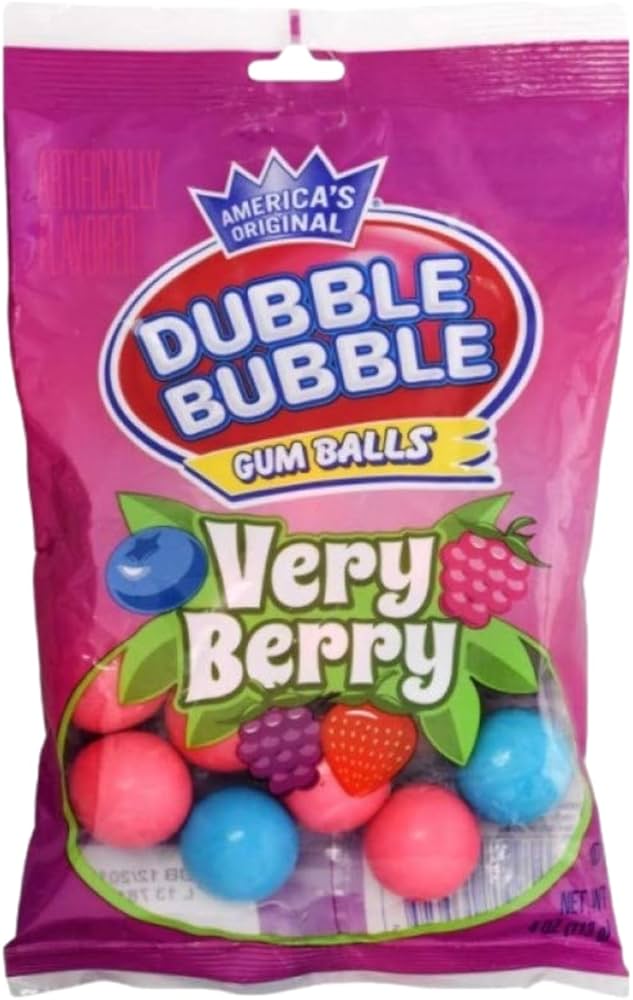 Double Bubble Very Berry Gumballs, 3.3 oz.