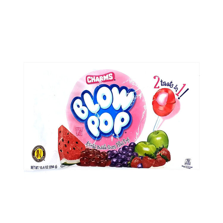 Charms Blow Pops, Assorted Flavored Gluten Free Lollipops, 10.4 oz