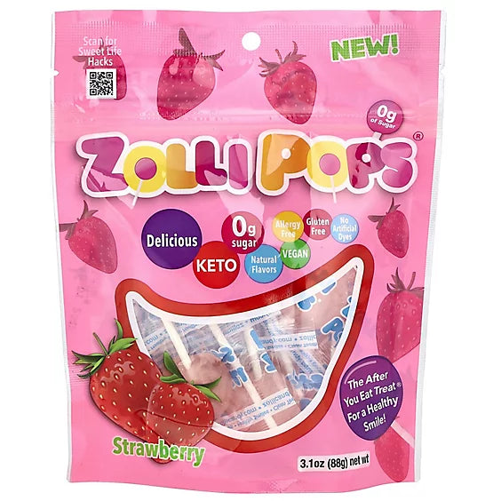 Zollipops Suckers, Strawberry, 3.1 oz (88 g)