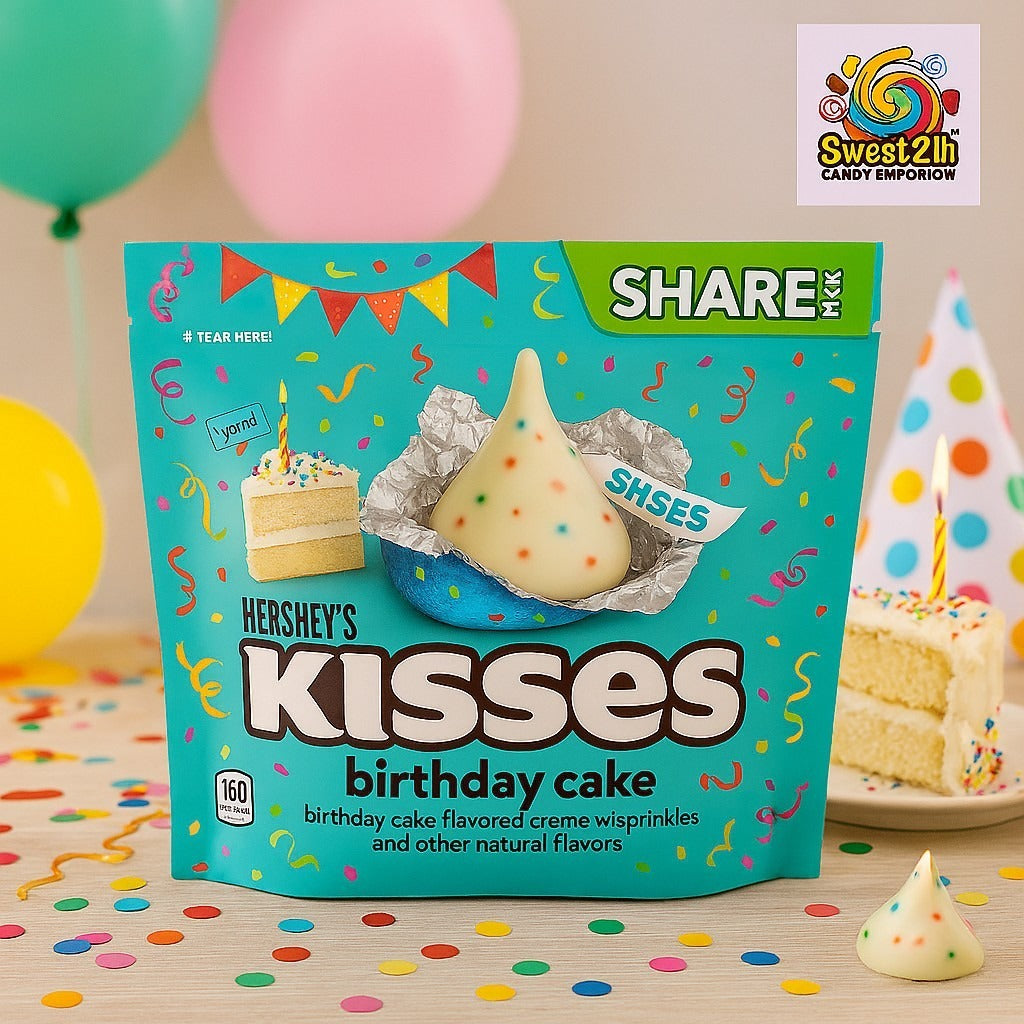 Birthday Cake Flavored HERSHEY'S KISSES – Bulk Share Pack Candy Treats