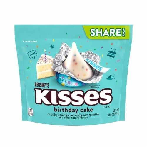 Birthday Cake Flavored HERSHEY'S KISSES – Bulk Share Pack Candy Treats