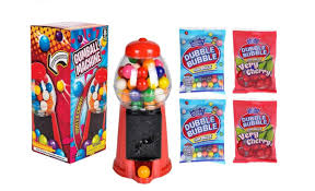 Dubble Bubble Flavored Chewing Gum Gumball Candy, Piggy Bank Machine