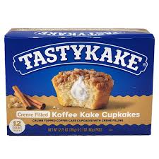 Tastykake Koffee Cake Cupcakes, 12 Count, 6 Packs of 2 Crème-Filled Cupcakes with Crumb Topping, Shelf-Stable