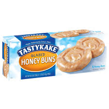 Tastykake Glazed Honey Buns, 6 Count, Individually Wrapped Pastries
