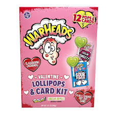 Warheads Valentine Lollipops and Card Kit, 12-ct.