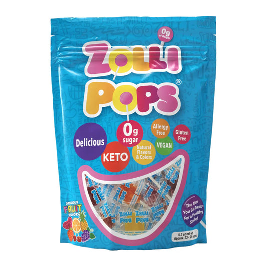 ZOLLIPOPS Assorted Fruit Sugar Free Lollipops, 3.1 oz.